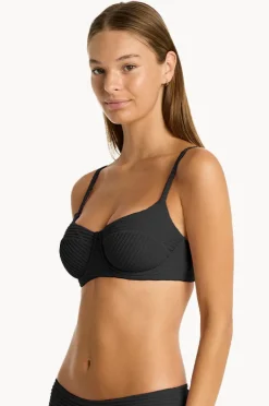 Bikini Tops|Sea Level Spinnaker Balconette Bra Black