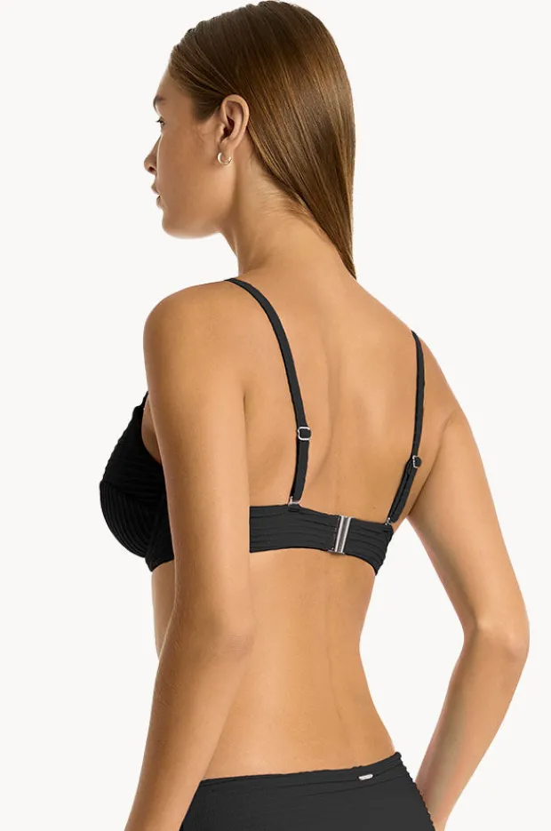 Bikini Tops|Sea Level Spinnaker Balconette Bra Black