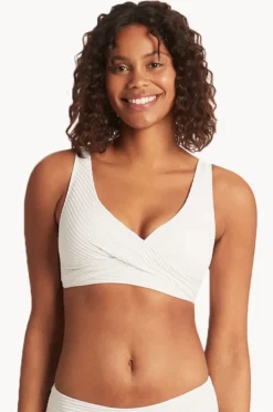 Bikini Tops|Sea Level Spinnaker Cross Front Bra White