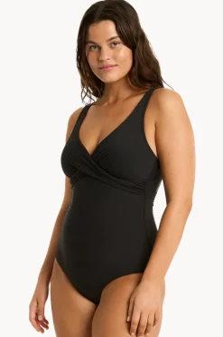 One Pieces|Sea Level Spinnaker Cross Front One Piece Black