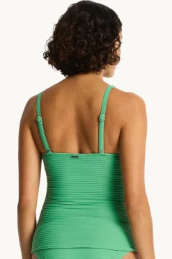 Tankini Tops|Sea Level Spinnaker Cross Front Tankini Separate Moss