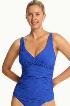 Tankini Tops|Sea Level Spinnaker Cross Front Tankini Separate Cobalt