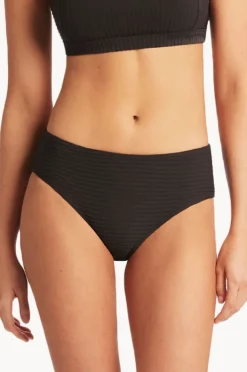 Bottoms|Sea Level Spinnaker Mid Bikini Pant Black