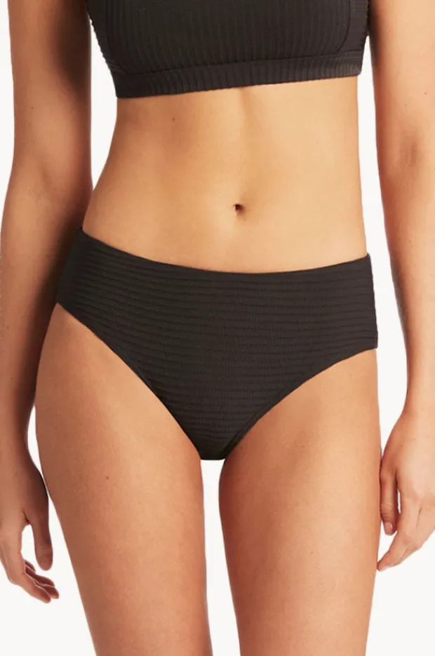 Bottoms|Sea Level Spinnaker Mid Bikini Pant Black