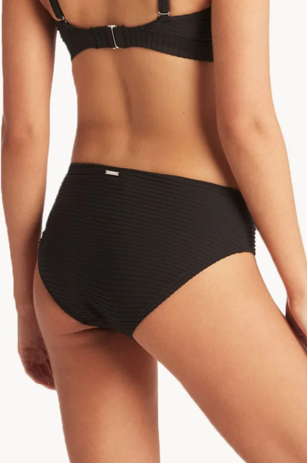 Bottoms|Sea Level Spinnaker Mid Bikini Pant Black