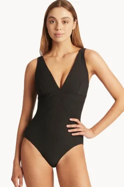 One Pieces|Sea Level Spinnaker Panel Line One Piece Black