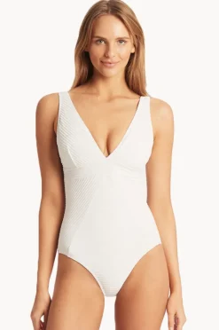 One Pieces|Sea Level Spinnaker Panel Line One Piece White