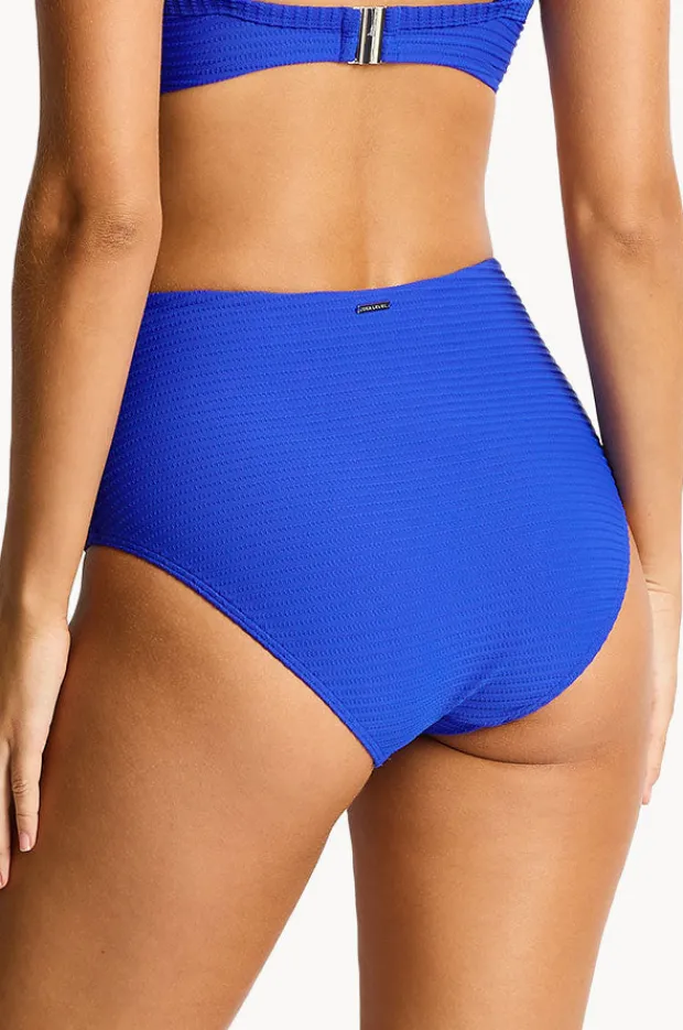 Bottoms|Sea Level Spinnaker Panelled High Waist Pant Cobalt