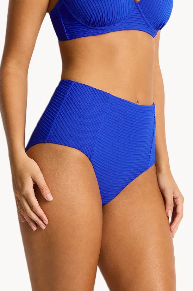 Bottoms|Sea Level Spinnaker Panelled High Waist Pant Cobalt