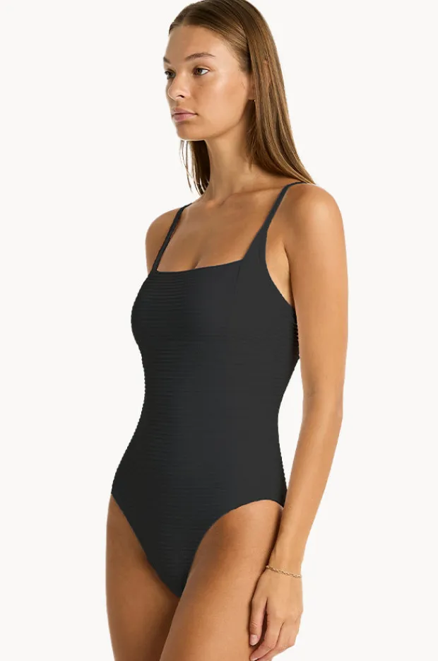 One Pieces|Sea Level Spinnaker Square Neck One Piece Black