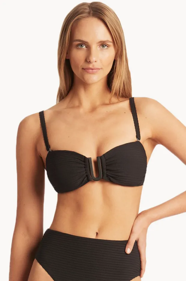Bikini Tops|Sea Level Spinnaker U Bar Bandeau Black