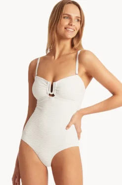 One Pieces|Sea Level Spinnaker U Bar Bandeau One Piece White