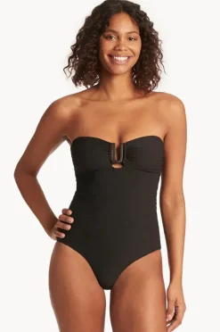 One Pieces|Sea Level Spinnaker U Bar Bandeau One Piece Black