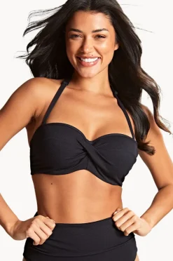 Bikini Tops|Panache Spirit Ella G Cup Twist Bandeau BLACK