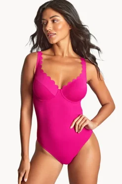 One Pieces|Panache Spirit Rita G Cup Plunge One Piece Magenta