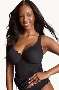 Tankini Tops|Panache Spirit Selena F Cup Plunge Tankini Separate BLACK
