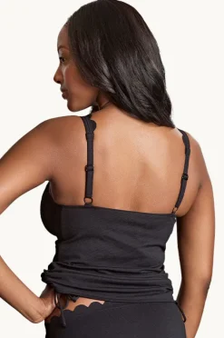 Tankini Tops|Panache Spirit Selena G Cup Plunge Tankini Separate BLACK