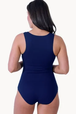 One Pieces|Base Swim Sports Zip Through One Piece Navy