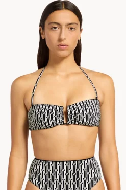 Bikini Tops|Jets Spring Geo U Trim Bandeau Black