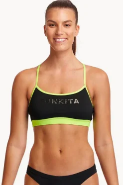 Bikini Tops|Funkita Stampd Swim Crop Top Black