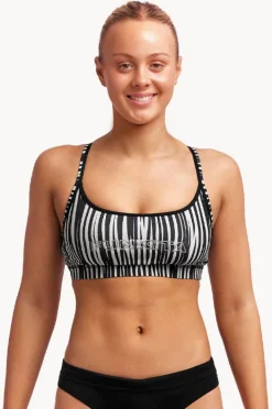 Bikini Tops|Funkita Stick Stack Sports Top Stick stack black/white