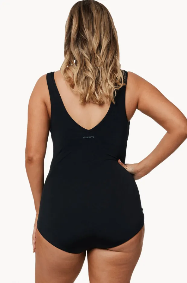 One Pieces|Funkita Still DD/E Zip Front One Piece BLACK