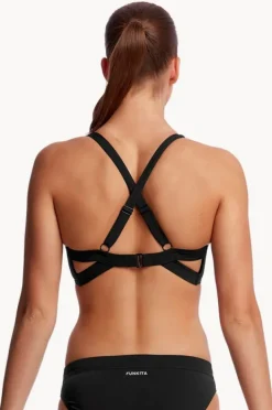Bikini Tops|Funkita Still Hold Steady Crop Top Black
