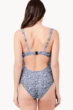 One Pieces|Ripe Maternity Stormi Tie Front One Piece Indigo/white