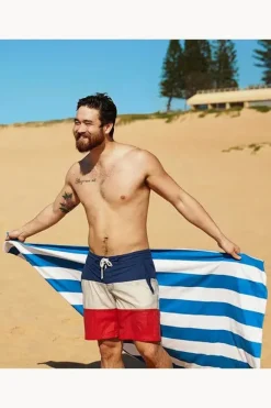 Towels|Towels|Dock And Bay Stripe Cabana Microfibre Towel Bondi blue