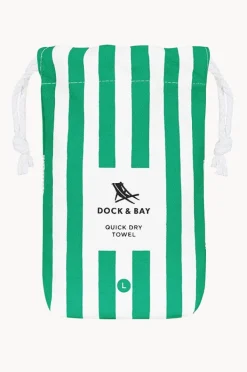 Towels|Towels|Dock And Bay Stripe Cabana Microfibre Towel Green cancun