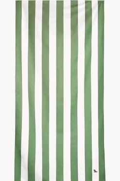 Gifts|Towels|Dock And Bay Stripe Cabana Microfibre Towel Olive