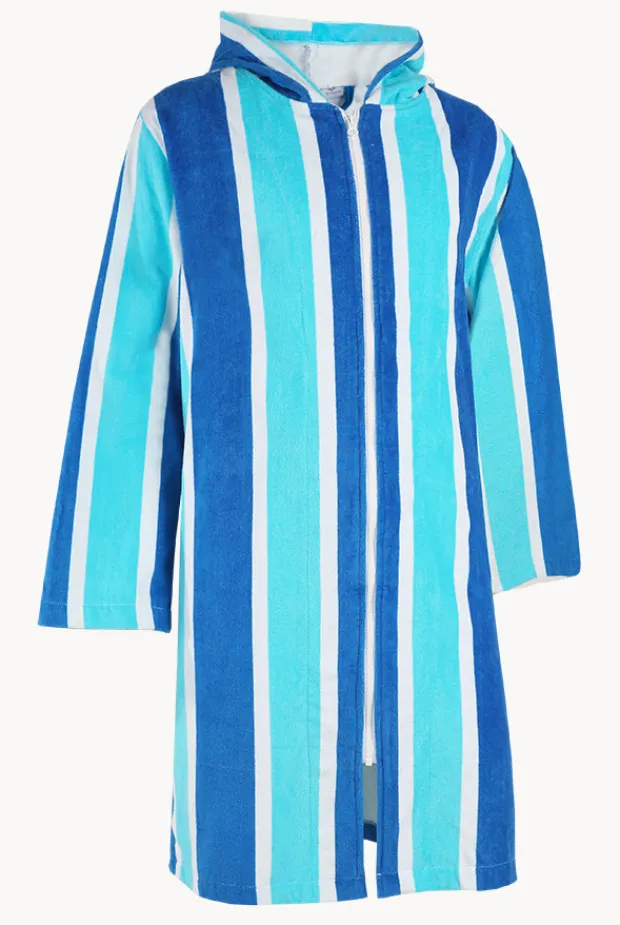 Towel Robes & Ponchos|Towel Robes & Ponchos|Back Beach Co Stripe Hooded Towelling Robe S/M Blue