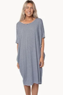 Dresses|Betty Basics Stripe Maui Dress Navy/white