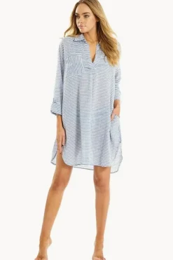 Tops|Sunseeker Stripe Painter Shirt Blue