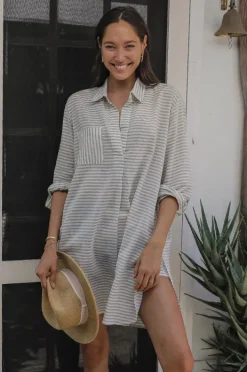 Tops|Sunseeker Stripe Painter Shirt Khaki