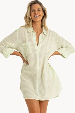 Tops|Sunseeker Stripe Painter Shirt Lime