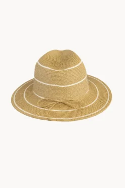 Headwear|Sundaise Stripe Panama Hat White/Natural