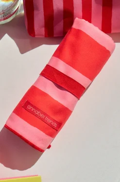 Towels|Towels|Annabel Trends Stripe Sand Free Towel Red