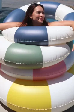 Pool Inflatables|Sunny Life Stripe Slim Tube Pool Ring Navy