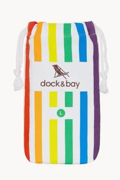 Towels|Towels|Dock And Bay Stripe Summer Microfibre Towel Rainbow skies