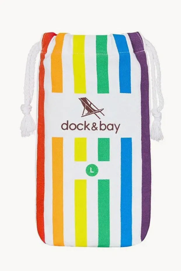 Towels|Towels|Dock And Bay Stripe Summer Microfibre Towel Rainbow skies