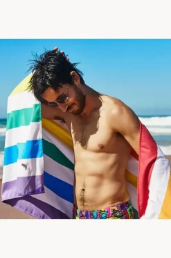 Towels|Towels|Dock And Bay Stripe Summer Microfibre Towel Rainbow skies