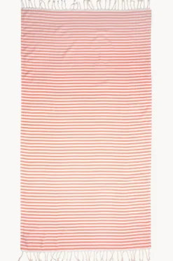 Travel|Towels|Havlu Stripey Turkish Towel Coral