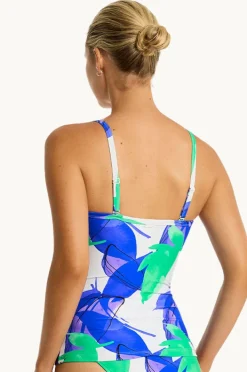 Tankini Tops|Sea Level Sublime DD/E Cup Tie Front Tankini Separate Cobalt