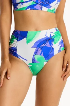 Bottoms|Sea Level Sublime Gathered High Waist Pant Cobalt