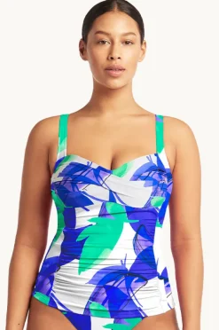 Tankini Tops|Sea Level Sublime Twist Front Tankini Separate Cobalt