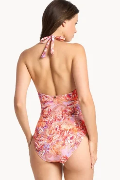 One Pieces|Sunseeker Sundance Bar Halter One Piece Peach