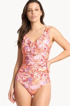 One Pieces|Sunseeker Sundance E/F Cup Frill Ruched One Piece Peach