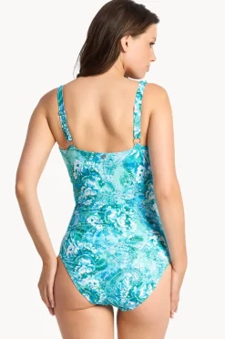 One Pieces|Sunseeker Sundance E/F Cup Frill Ruched One Piece Blue