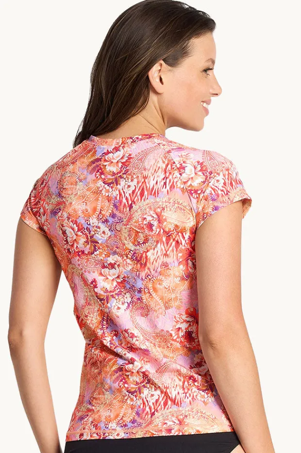 Rashies & Sunsuits|Sunseeker Sundance Short Sleeve Suntop Peach